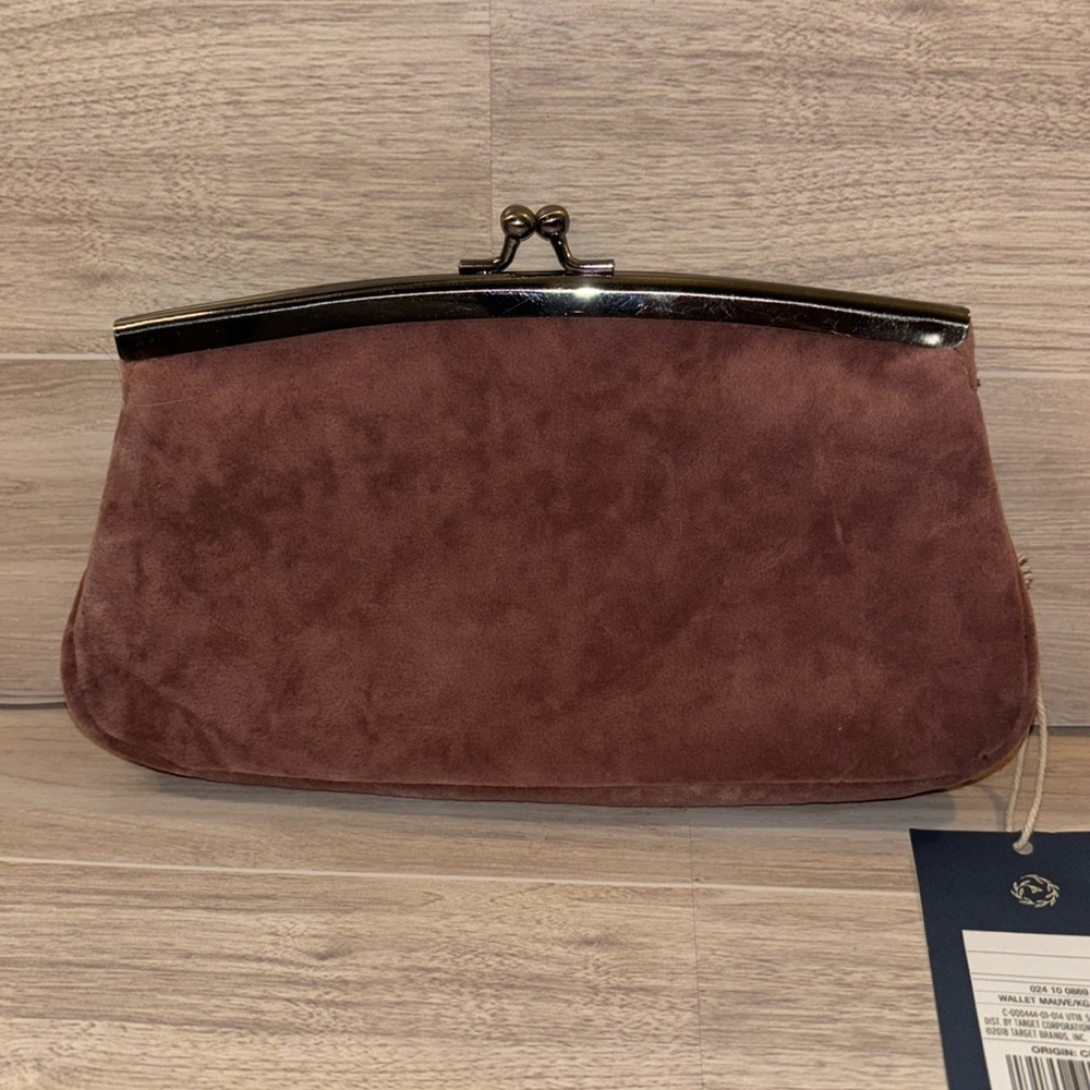 Universal Thread Mauve Crossbody Clutch Bag Chain Strap Velvet